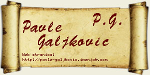 Pavle Galjković vizit kartica